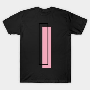 I Letter Initial Monogram Stylish Chic Minimal Linear Pink Girly T-Shirt